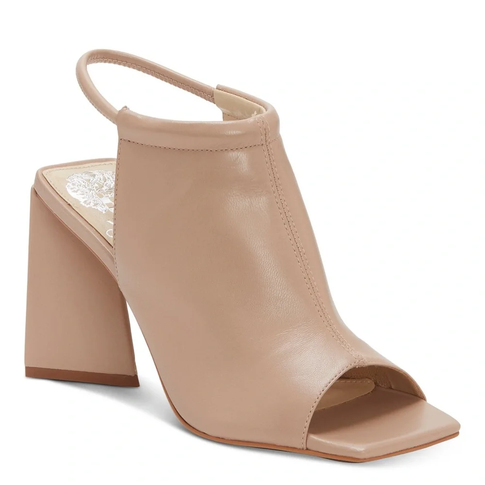VINCE CAMUTO AVANGILA WOMENS LEATHER PEEP TOE HEELS - SIZE 6